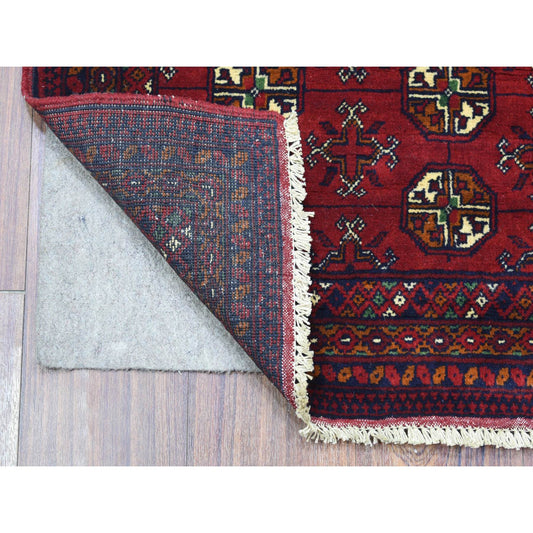 Tribal & Geometric Wool Hand Knotted Rug Red Red 2.0X3.0 -O072220