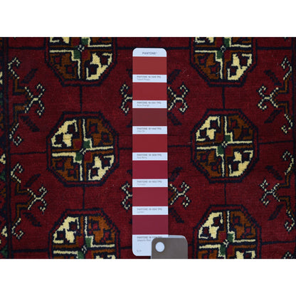 Tribal & Geometric Wool Hand Knotted Rug Red Red 2.0X3.0 -O072220