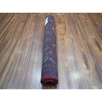 Tribal & Geometric Wool Hand Knotted Rug Red Red 2.0X3.0 -O072220