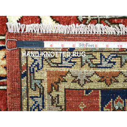 Tribal & Geometric Wool Hand Knotted Rug Red Yellow 2.8X9.8 -O072259