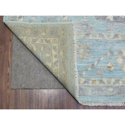 Oushak And Peshawar Wool Hand Knotted Rug Blue Light Blue 8.0X9.8 -O072286
