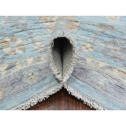 Oushak And Peshawar Wool Hand Knotted Rug Blue Light Blue 8.0X9.8 -O072286