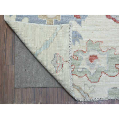 Oushak And Peshawar Wool Hand Knotted Rug Ivory No Border 8.2X10.0 -O072288