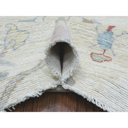 Oushak And Peshawar Wool Hand Knotted Rug Ivory No Border 8.2X10.0 -O072288
