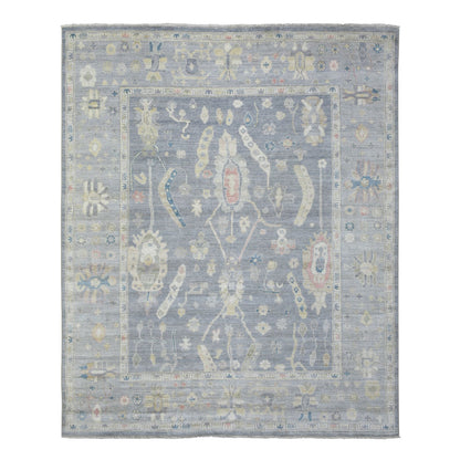 Oushak And Peshawar Wool Hand Knotted Rug Grey Light Gray 8.2X9.10 -O072292