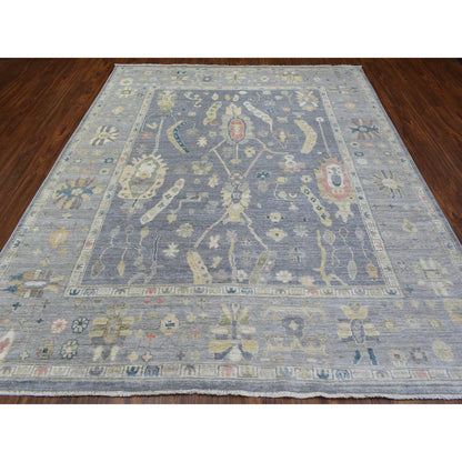 Oushak And Peshawar Wool Hand Knotted Rug Grey Light Gray 8.2X9.10 -O072292