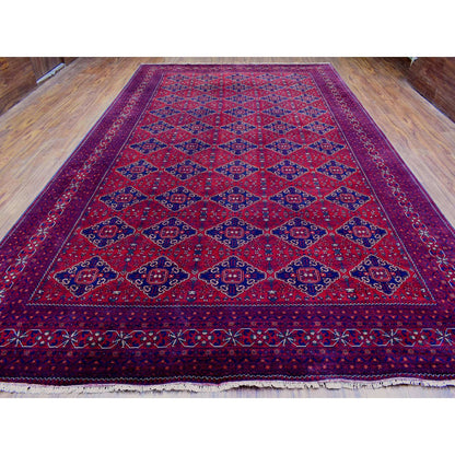 Tribal & Geometric Wool Hand Knotted Rug Red Red 9.10X16.0 -O072327