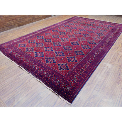 Tribal & Geometric Wool Hand Knotted Rug Red Red 9.10X16.0 -O072327