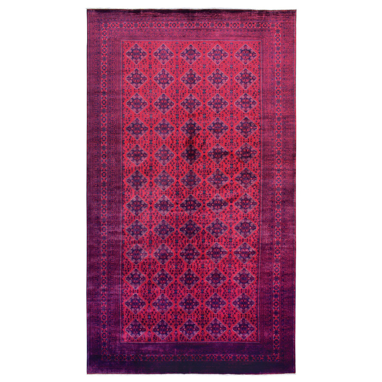 Red 10'0" x 19'2" Tribal & Geometric Hand knotted Wool Rug - Sku: O072328