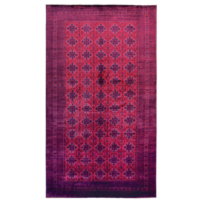 Tribal & Geometric Wool Hand Knotted Rug Red Red 10.0X19.2 -O072328
