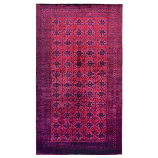 Tribal & Geometric Wool Hand Knotted Rug Red Red 10.0X19.2 -O072328
