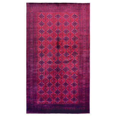 Tribal & Geometric Wool Hand Knotted Rug Red Red 10.0X19.2 -O072328