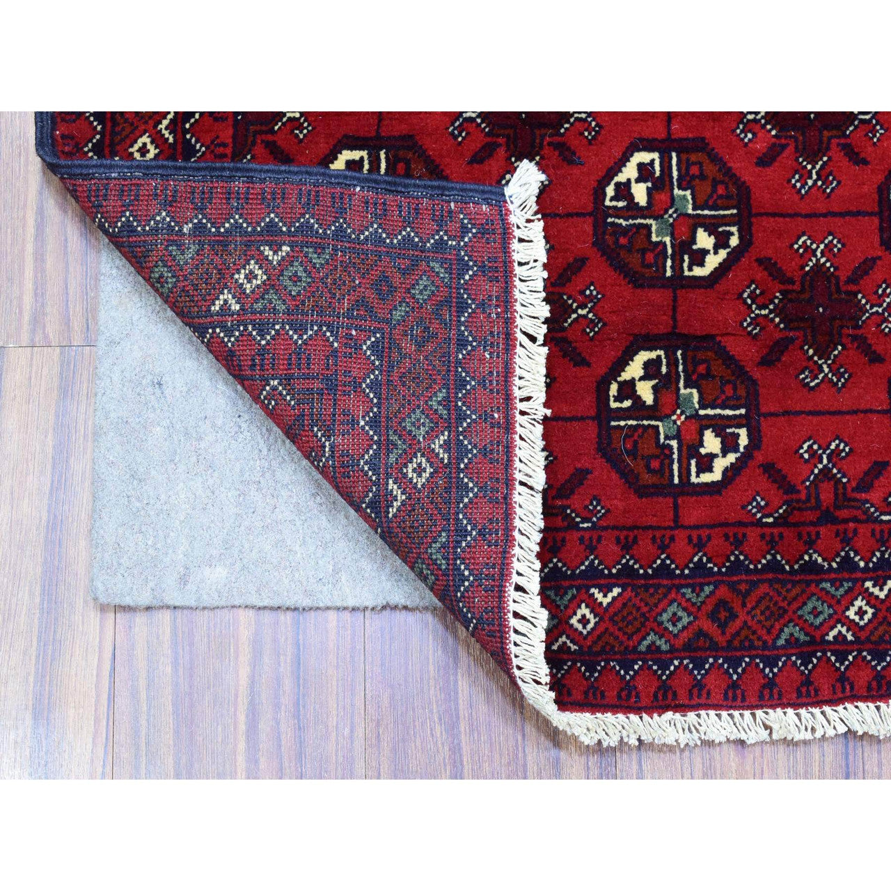 Tribal & Geometric Wool Hand Knotted Rug Red Red 2.7X3.10 -O072337