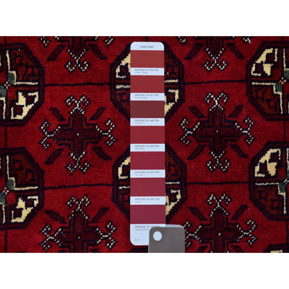 Tribal & Geometric Wool Hand Knotted Rug Red Red 2.7X3.10 -O072337