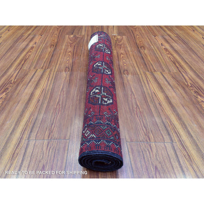 Tribal & Geometric Wool Hand Knotted Rug Red Red 2.7X3.10 -O072337