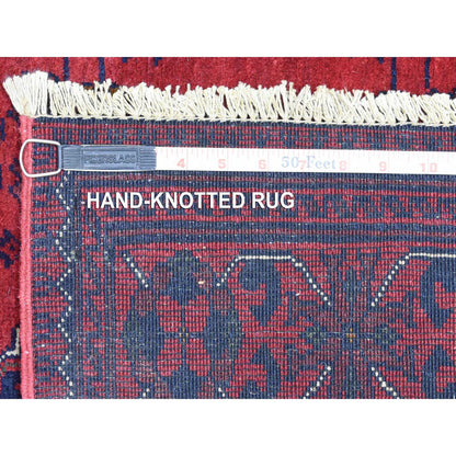 Tribal & Geometric Wool Hand Knotted Rug Red Red 2.10X10.0 -O072338