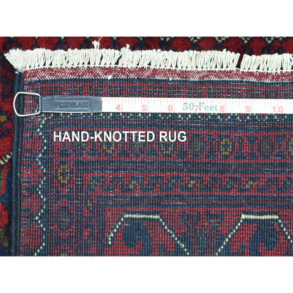 Tribal & Geometric Wool Hand Knotted Rug Red Red 2.8X12.10 -O072341
