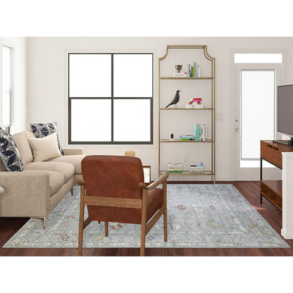 Oushak And Peshawar Wool Hand Knotted Rug Grey Light Gray 8.1X10.1 -O072349