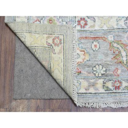 Oushak And Peshawar Wool Hand Knotted Rug Grey Light Gray 8.1X10.1 -O072349