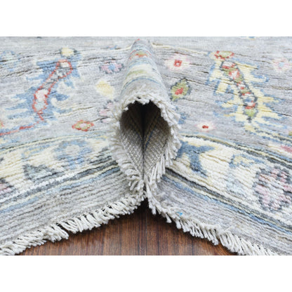 Oushak And Peshawar Wool Hand Knotted Rug Grey Light Gray 8.1X10.1 -O072349
