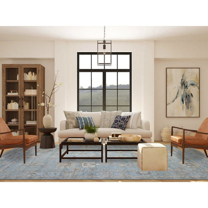 Oushak And Peshawar Wool Hand Knotted Rug Blue Light Blue 9.2X12.0 -O072362