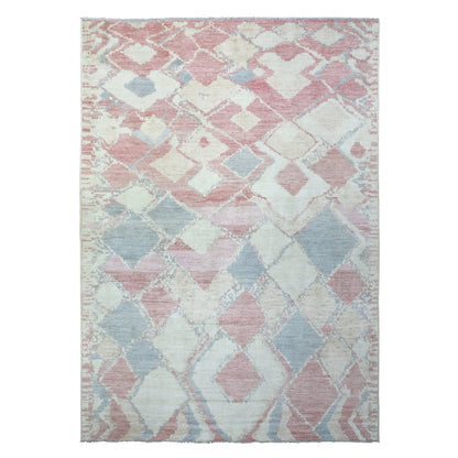 Tribal & Geometric Wool Hand Knotted Rug Pink No Border 8.1X11.7 -O072373