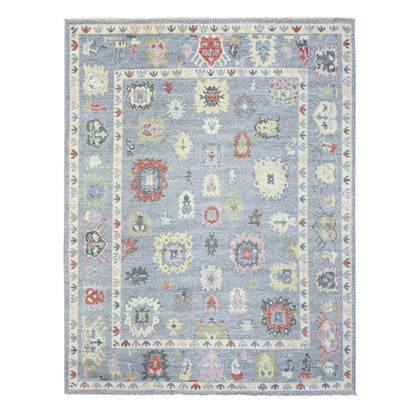 Oushak And Peshawar Wool Hand Knotted Rug Grey Light Gray 8.0X10.7 -O072382