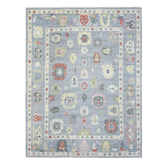 Oushak And Peshawar Wool Hand Knotted Rug Grey Light Gray 8.0X10.7 -O072382