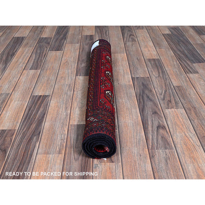 Tribal & Geometric Wool Hand Knotted Rug Red 2.8x3.9 -O0723