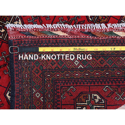 Tribal & Geometric Wool Hand Knotted Rug Red 2.8x3.9 -O0723