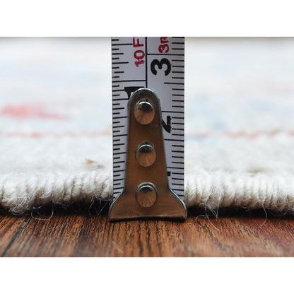 Tribal & Geometric Wool Hand Knotted Rug Grey Gray 3.1X10.2 -O072409