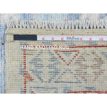 Tribal & Geometric Wool Hand Knotted Rug Grey Gray 3.1X10.2 -O072409