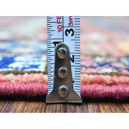 Tribal & Geometric Wool Hand Knotted Rug Red Orange 4.0X9.8 -O072416