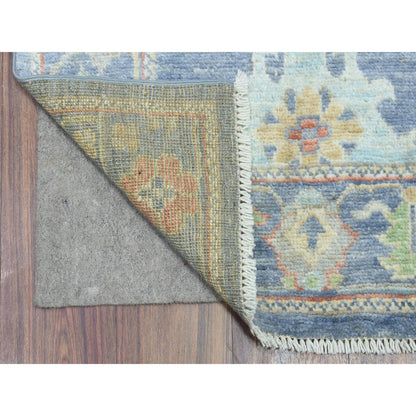 Oushak And Peshawar Wool Hand Knotted Rug Blue Blue 2.7X15.10 -O072420