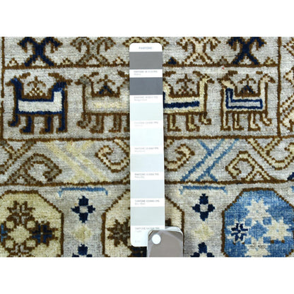 Tribal & Geometric Wool Hand Knotted Rug Grey Light Gray 2.10X8.4 -O072429