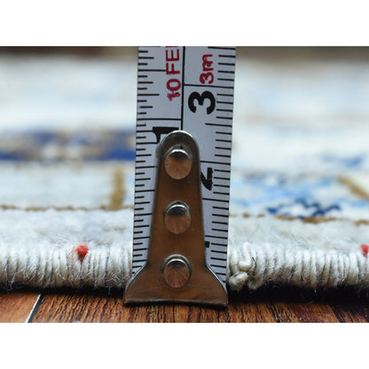 Tribal & Geometric Wool Hand Knotted Rug Grey Light Gray 2.10X8.4 -O072429