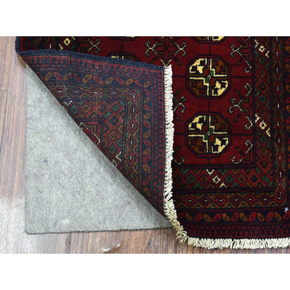 Tribal & Geometric Wool Hand Knotted Rug Red Red 2.0X3.0 -O072477