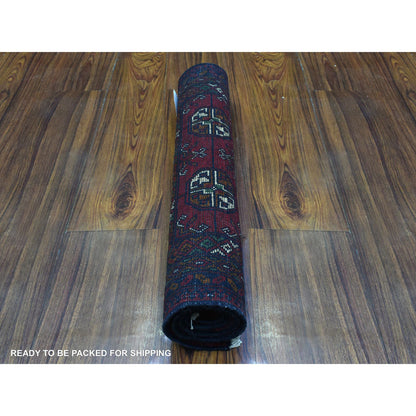 Tribal & Geometric Wool Hand Knotted Rug Red Red 2.0X3.0 -O072477