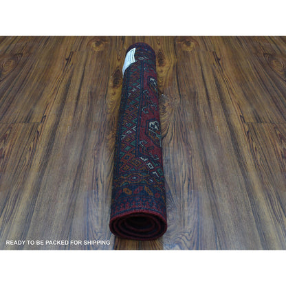 Tribal & Geometric Wool Hand Knotted Rug Red Red 2.1X3.0 -O072480