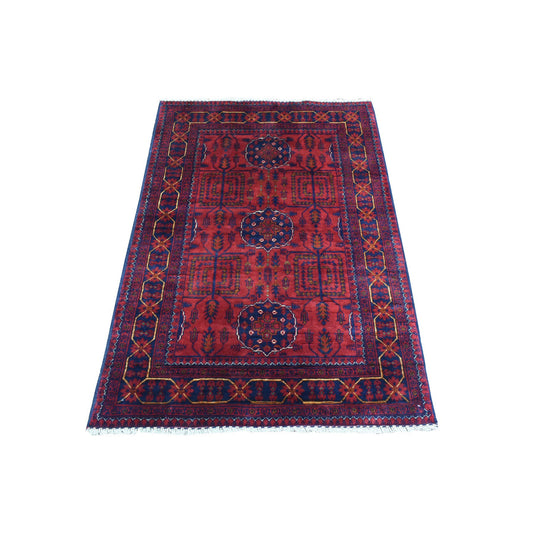 Tribal & Geometric Wool Hand Knotted Rug Red Red 3.4X4.9 -O072481
