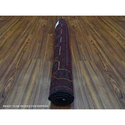 Tribal & Geometric Wool Hand Knotted Rug Red Red 3.4X4.9 -O072481