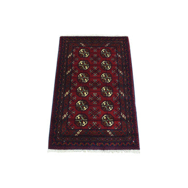 Tribal & Geometric Wool Hand Knotted Rug Red Red 2.0X3.0 -O072482