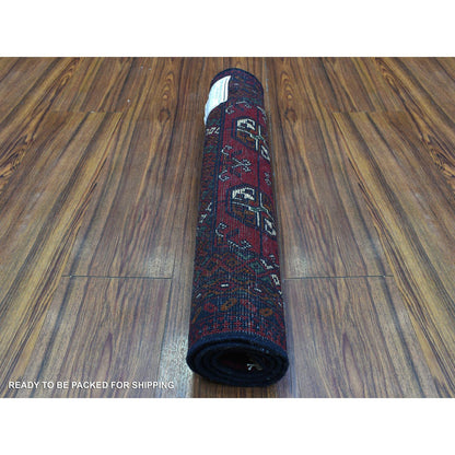 Tribal & Geometric Wool Hand Knotted Rug Red Red 2.0X3.0 -O072482