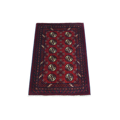 Tribal & Geometric Wool Hand Knotted Rug Red Red 2.0X3.0 -O072485