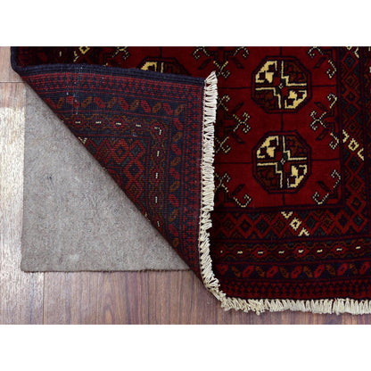 Tribal & Geometric Wool Hand Knotted Rug Red Red 2.0X3.0 -O072485