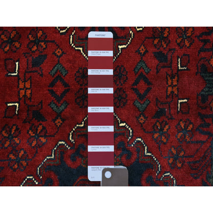 Tribal & Geometric Wool Hand Knotted Rug Red Red 3.0X9.10 -O072495