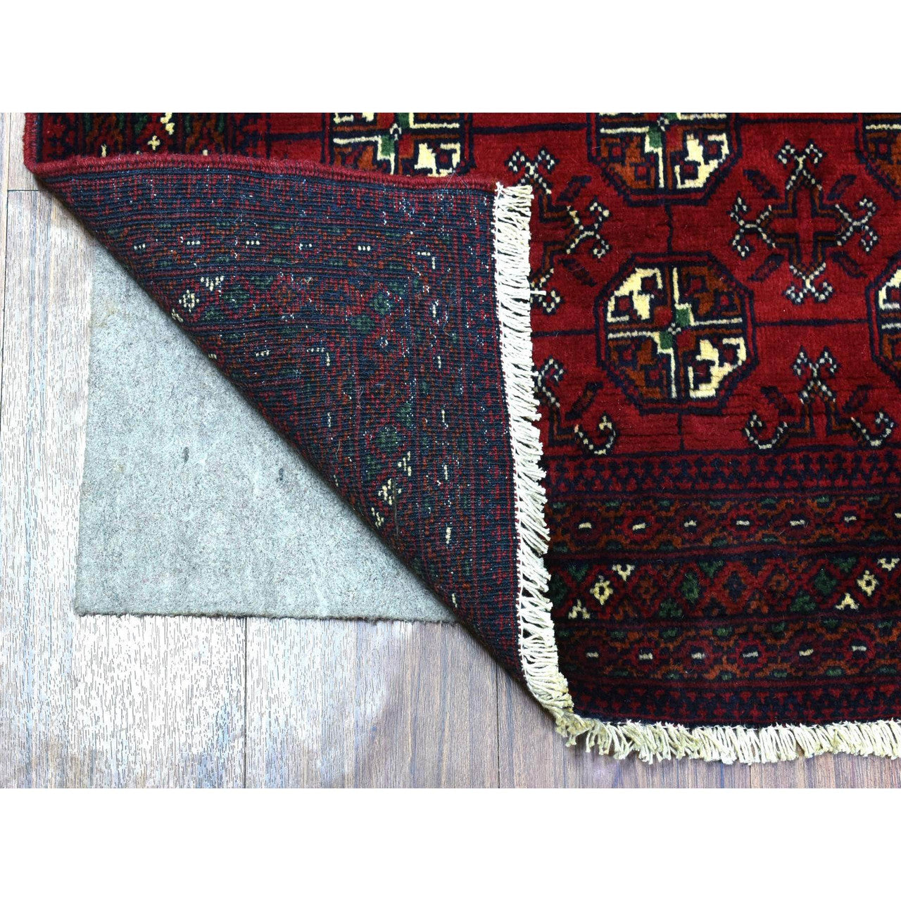 Tribal & Geometric Wool Hand Knotted Rug Red Red 2.7X3.10 -O072496