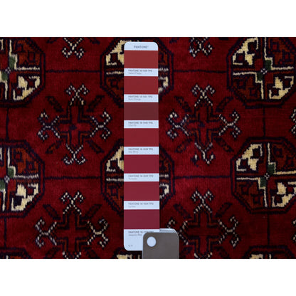 Tribal & Geometric Wool Hand Knotted Rug Red Red 2.7X3.10 -O072496