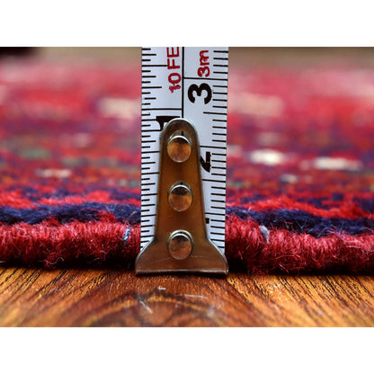 Tribal & Geometric Wool Hand Knotted Rug Red Red 2.7X3.10 -O072496