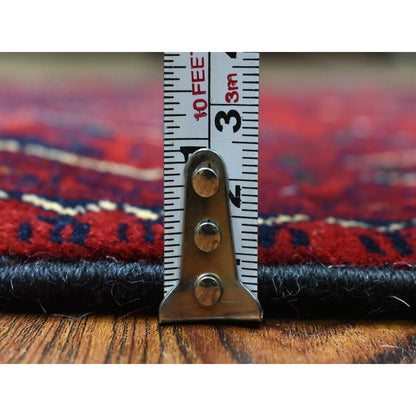 Tribal & Geometric Wool Hand Knotted Rug Red Red 2.9X13.0 -O072497